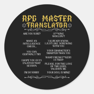 Rpg Master Übersetzer D20 Tabletop Spiele Lustiger Runder Aufkleber