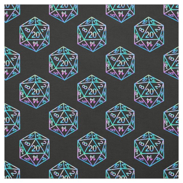 RPG Pattern | Holo Retro PnP Tabletop Gamer Dice Stoff (Muster)