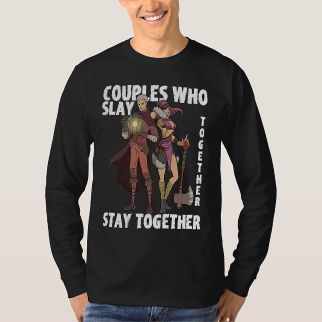 RPG Role Play  Idea Valentine's Day Gamer Couple C T-Shirt (Vorderseite)
