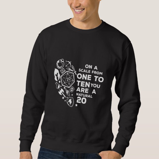 RPG Rollenspiel Idea Valentine's Day D20 Heart Sha Sweatshirt (Vorderseite)