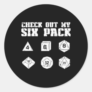 RPG Schau Dir Mein 6 Pack Lustiger Gamer Männer Ju Runder Aufkleber