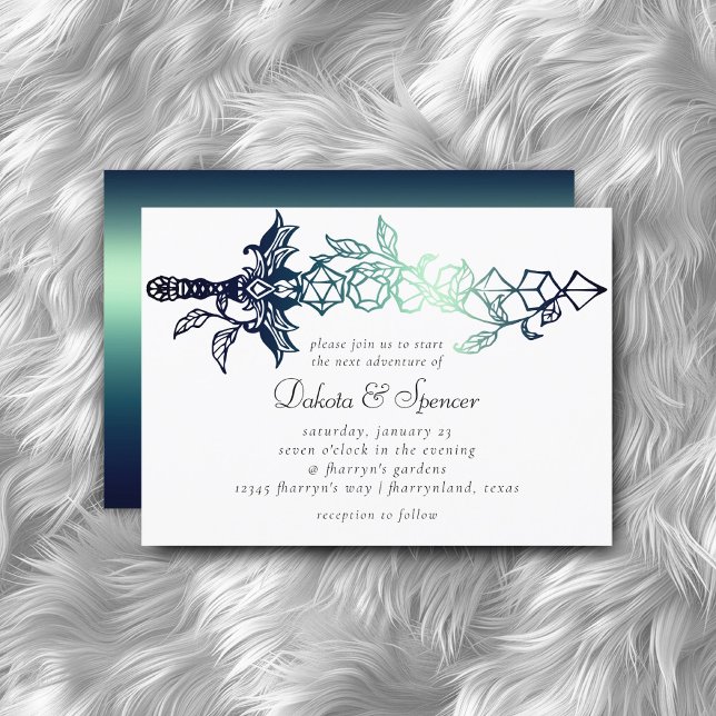 RPG-Schwert | Aquamarin Sheen Fantasy Tabletop Gam Einladung (Von Creator hochgeladen)