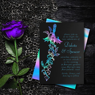 RPG-Schwert   Holo Sheen Fantasy Tabletop Gamer Di Einladung