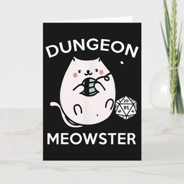 RPG-Spieler-Katzen-Nebenquestorium lustiger Nerd D Karte (Vorderseite)