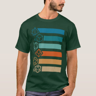 RPG-Spieler Retro Polyhedral D20 Würfelset Nerdy M T-Shirt