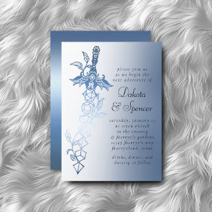 RPG Sword Luxe   Blue Sheen Fantasy Tabletop Gamer Einladung