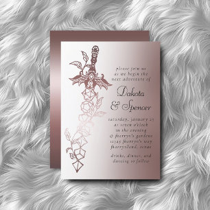 RPG Sword Luxe   Mauve Fantasy Tabletop Gamer Einladung