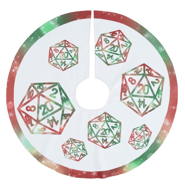 RPG Wird XMAS Fantasy Tabletten Gamer Dice Polyester Weihnachtsbaumdecke (Vorderseite)