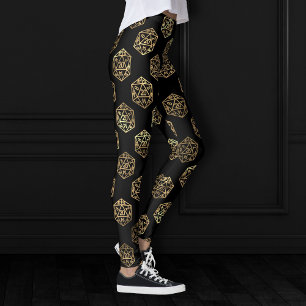 RPG Würfel Gold Fantasy Retro Brettspiel PnP Gam Leggings