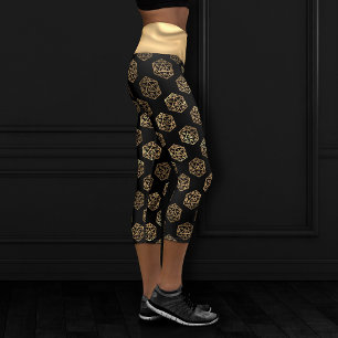 RPG Würfel Gold Fantasy Retro Tabletop PnP Spiel Capri Leggings