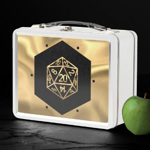 RPG Würfel   Gold Fantasy Retro Tabletop PnP Spiel Metall Brotdose