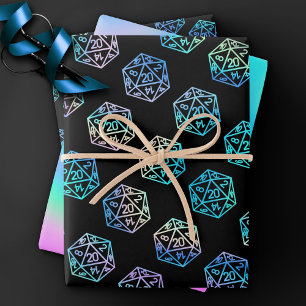 RPG Würfel   Holo Old School Tabletop PnP Rollensp Geschenkpapier Set