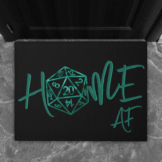 RPG Zuhause AF | Emerald Fantasy Tabletop Gamer Di Fußmatte (Von Creator hochgeladen)