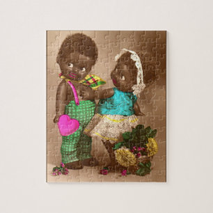 RPPC-adorable schwarze Puppen der 20er Jahre in Li Puzzle