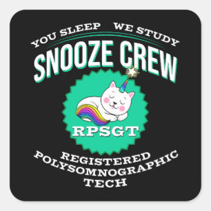 RPSGT Kawaii Unikitty Snooze PolySomnoGraphic Tech Quadratischer Aufkleber