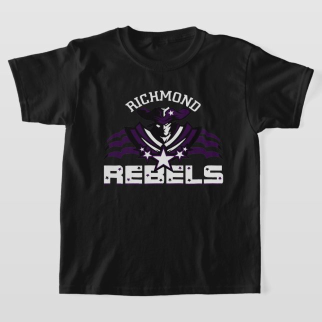 RR 01 | White Rebel Logo Kids Black T - Shirt (Ablage )