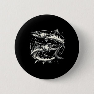 Rracuda-Fisch-Grafik-Art-Design für Frauen und Män Button