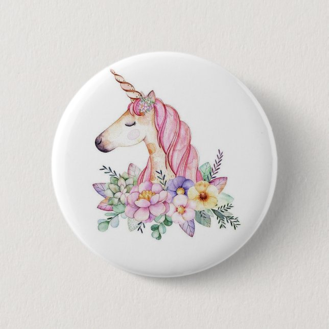 Rround Unicorn Button drückt sich selbst als Desig (Vorderseite)