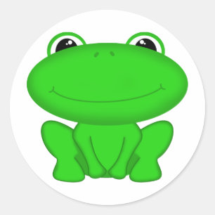 Rrribit! Green Froggie Runder Aufkleber
