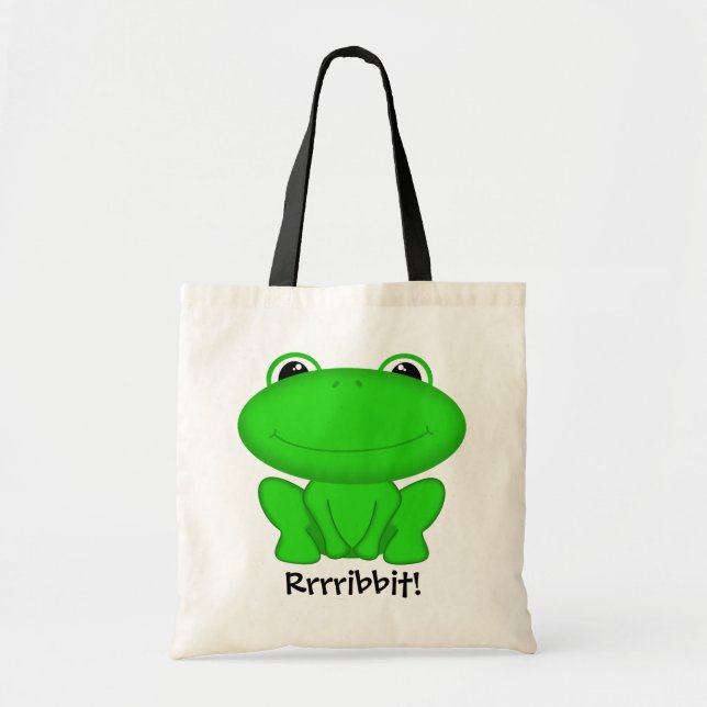 Rrrribbit! Grünes Froggie Tragetasche (Vorne)