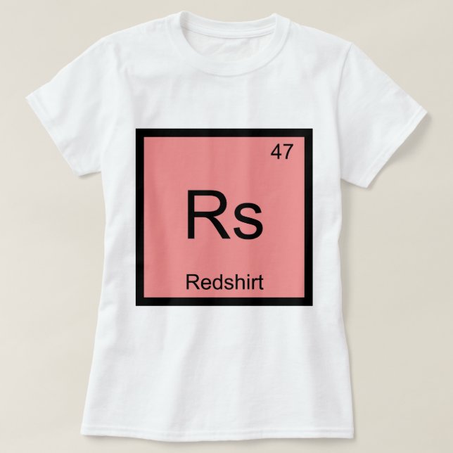 Rs - Redshirt Chemistry Element Symbol Funny T-Shi T-Shirt (Design vorne)