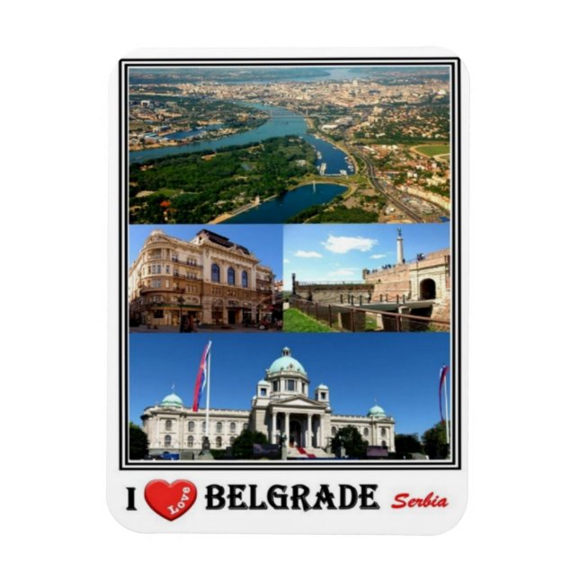 RS Serbien - Belgrad - I Liebe Mosaik - Magnet (Vertikal)
