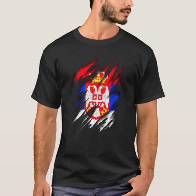 Rs Srb Srbija Serbische Flagge Serbien T-Shirt (Vorderseite)