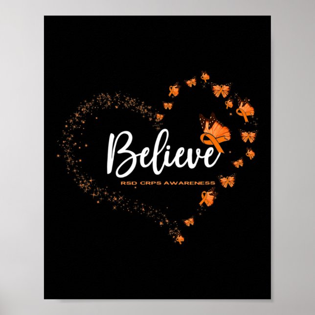 Rsd Crps Awareness Butterfly Glauben Poster (Vorne)