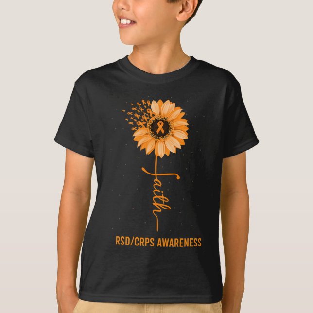 RSD CRPS Awareness Faith Daisy Blume Ribbon T-Shirt (Vorderseite)