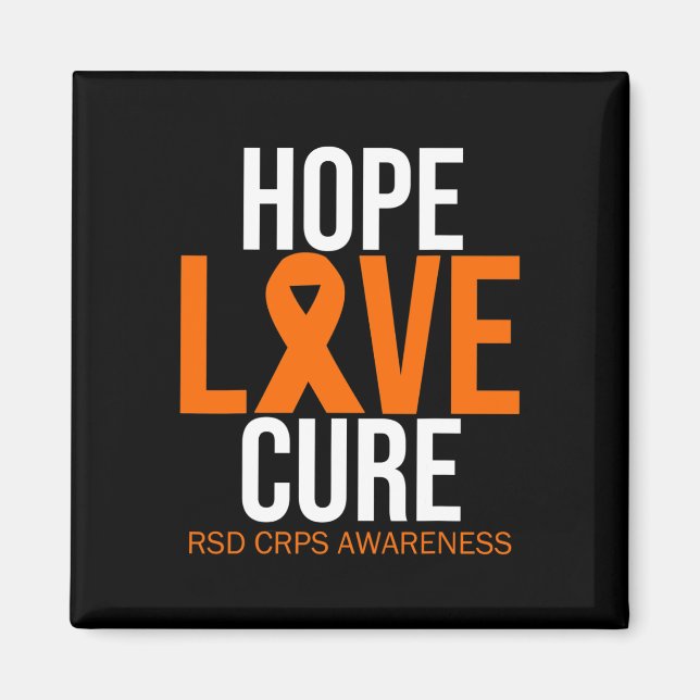 Rsd Crps Awareness Hope Liebe Cure Fighter Orange  Magnet (Vorne)
