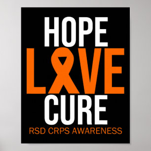 Rsd Crps Awareness Hope Liebe Cure Fighter Orange Poster