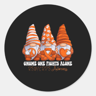 Rsd Crps Awareness Month Orange Ribbon Gnomies Sup Runder Aufkleber