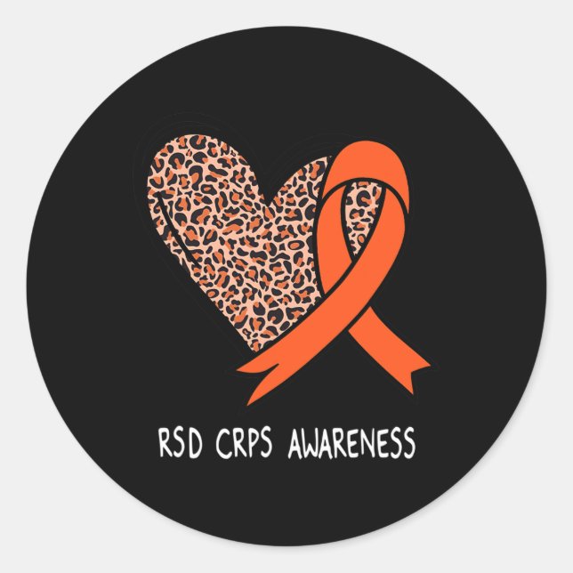 RSD CRPS Awareness Orange Ribbon Runder Aufkleber (Vorderseite)