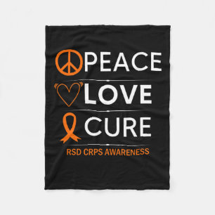 Rsd Crps Awareness Peace Liebe Cure Fighter Orange Fleecedecke