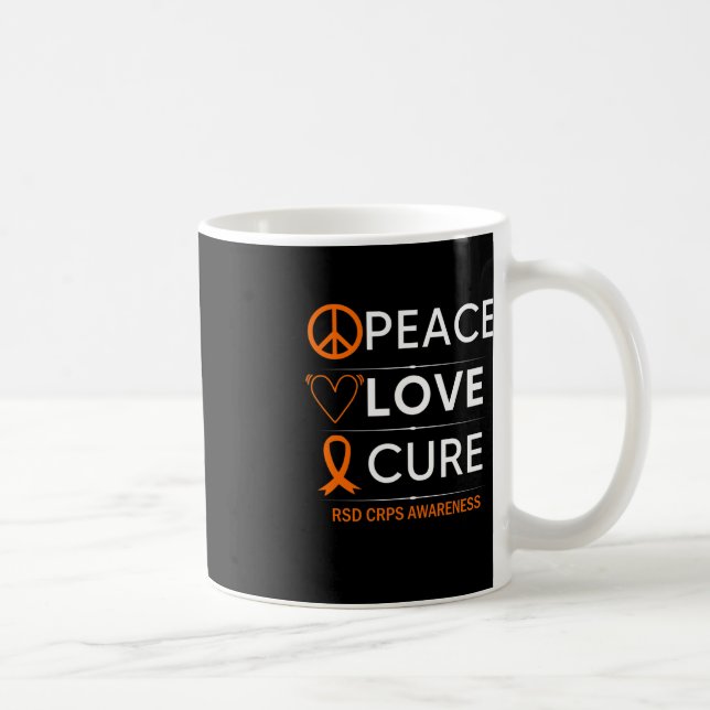 RSD CRPS Awareness Peace Liebe Cure Fighter Orange Kaffeetasse (Rechts)
