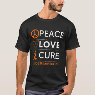 RSD CRPS Awareness Peace Liebe Cure Fighter Orange T-Shirt
