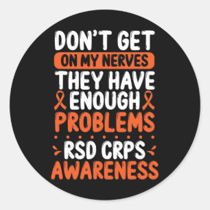 RSD CRPS Warrior Orange Ribbon auf meinem Nerves C Runder Aufkleber