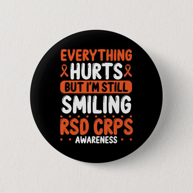 Rsd Crps Warrior Orange Ribbon immer noch lächelnd Button (Vorderseite)