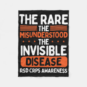 Rsd Crps Warrior Orange Ribbon Invisible Disease C Fleecedecke