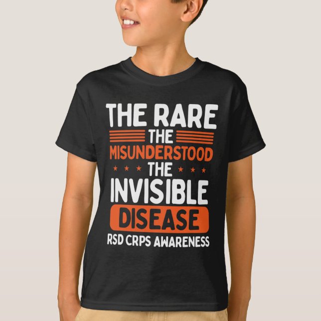 RSD CRPS Warrior Orange Ribbon Invisible Disease C T-Shirt (Vorderseite)