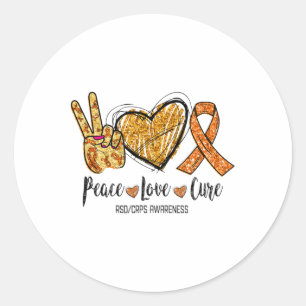 Rsdcrps Awareness Peace Liebe Cure Orange Ribbon Runder Aufkleber