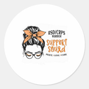 Rsdcrps Warrier Awareness Support Squad Messy Bun Runder Aufkleber