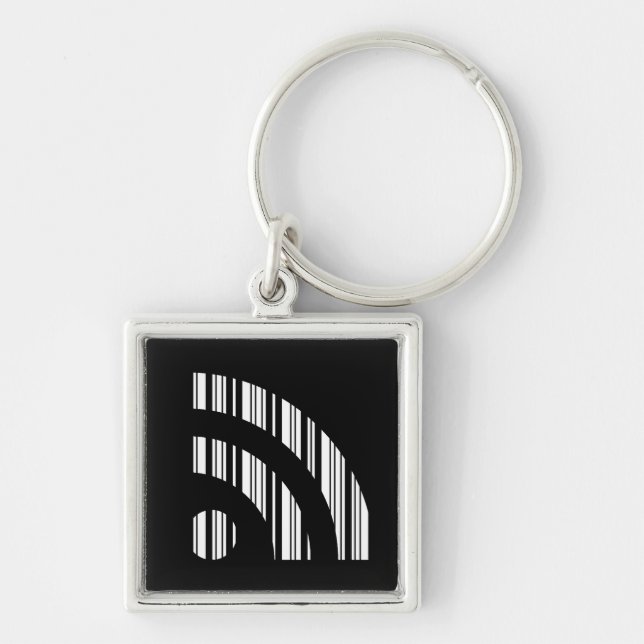 RSS GEFÜTTERT BAR CODE Logo Barcode Muster Design Schlüsselanhänger (Vorne)
