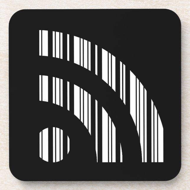 RSS GEFÜTTERT BAR CODE Logo Barcode Muster Design Untersetzer (Vorderseite)