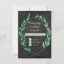 RSVP 4 Square Wreath Olive Leaf Branch Chalkboard Karte