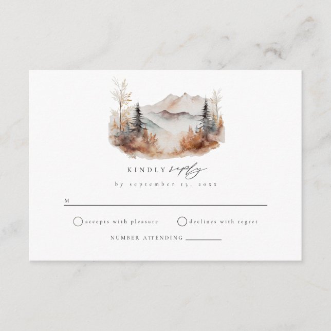 RSVP-Abschlusskarte für Hochzeiten im Freiluftgebi Begleitkarte (Vorderseite)