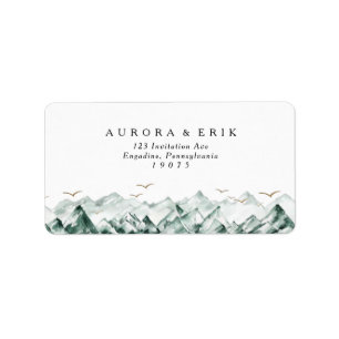 RSVP-Adresse für grüne und goldene Hochzeiten Adressaufkleber