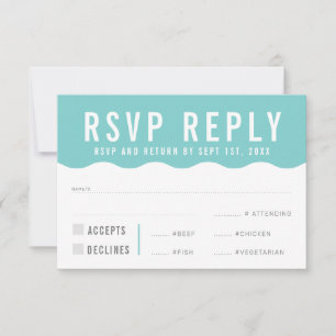 RSVP ANTWORT ANTWORT modern fett süße Welle Minze