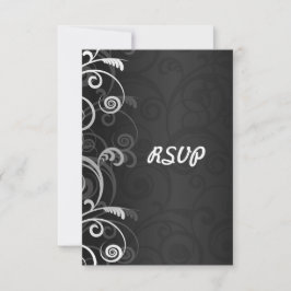 RSVP-Antwort auf die morgige Hochzeit von Schwarz  RSVP Karte