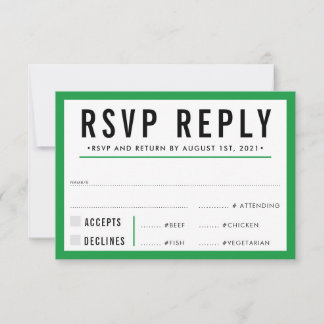 RSVP-ANTWORT MODERN fett kelly grün RSVP Karte